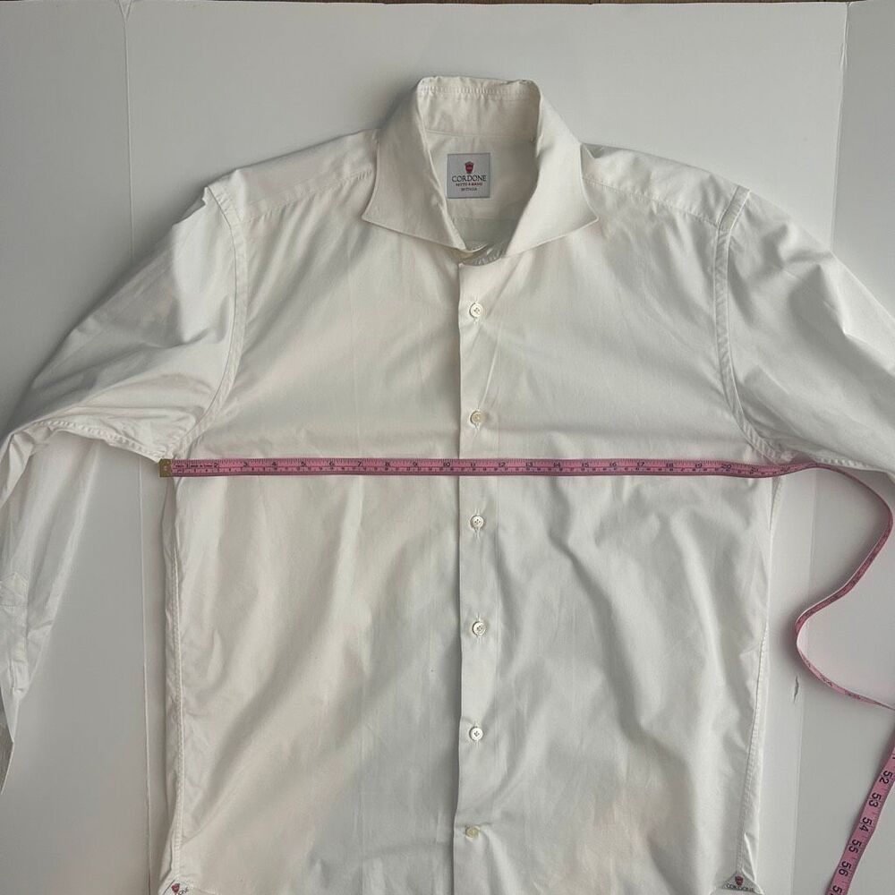 Cordone 1956 Italian Handmade White Button Down Dress Shirt 16.5 - 42 - Picture 8 of 10
